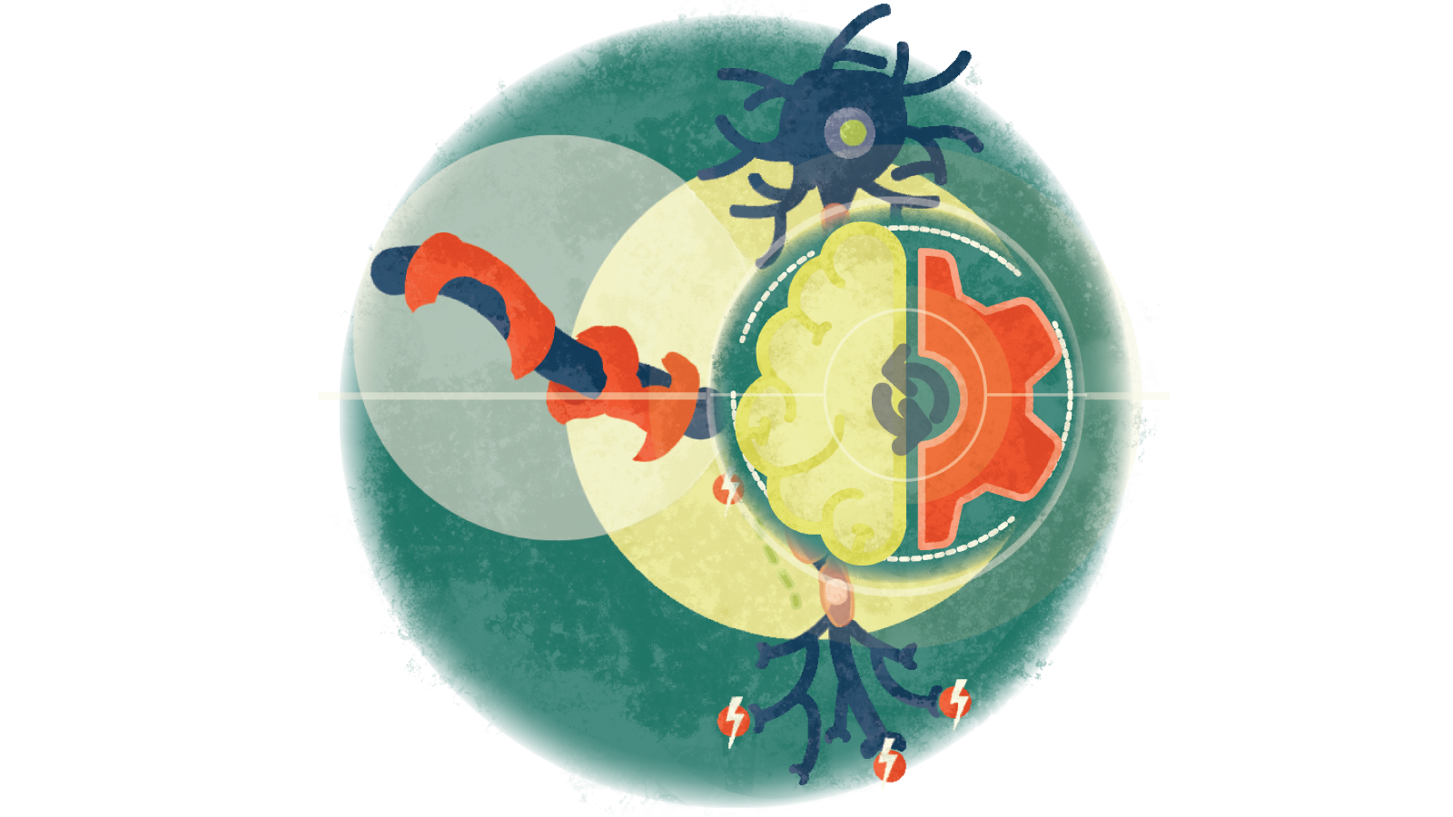 Illustration of no smoking symbol, healthy food, etc over a blood droplet with an upward arrow over cholesterol